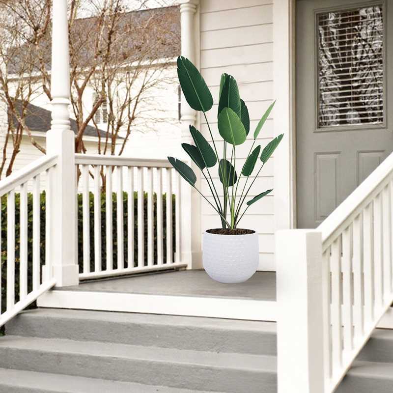 3 Pieces Ceramic Flowerpot, Modern Planter for Patio, Garden or Windowsills - Matte White