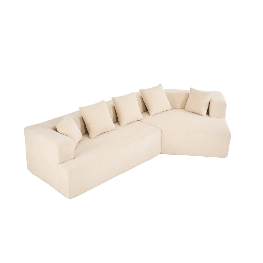 Memory Foam Couch, No Installation & Easy to Transport, Deep Seat Modern Sofa with Chenille Fabric, Couch for Living Room, Bedroom, Apartment, Home Office