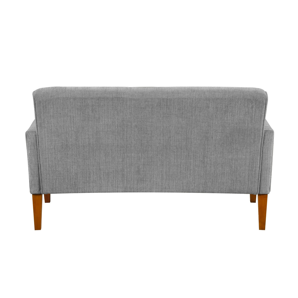Modern Living Room Furniture Loveseat Gray Chenille Upholstery Pocket Coils Solid Wood Legs Furniture 1pc