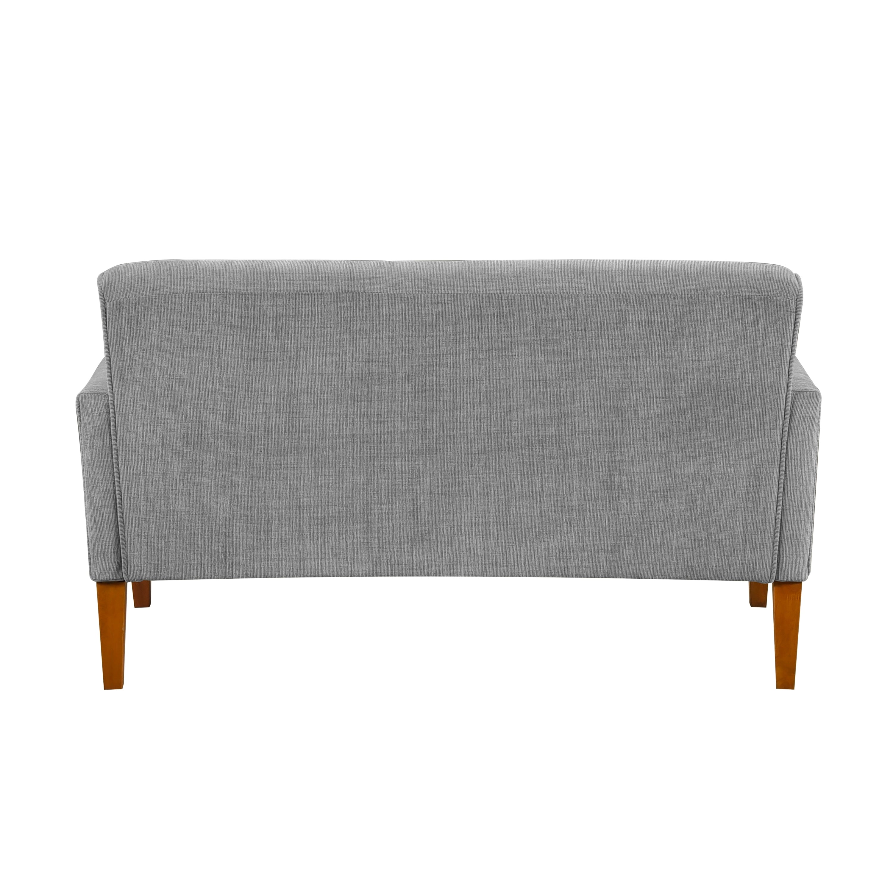 Modern Living Room Furniture Loveseat Gray Chenille Upholstery Pocket Coils Solid Wood Legs Furniture 1pc