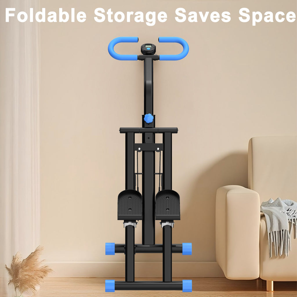 Stair Stepper for Home-Upgrade Vertical Climber Workout Machine for Full-Body Exercise Climber Fitness Equipment with Stable Frame Adjustable Handlebar-Blue
