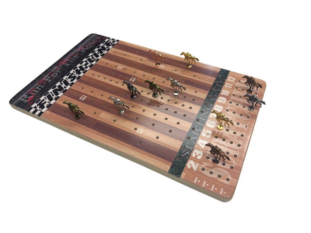 The Horse Race Party Game Brown Striped Track Edition