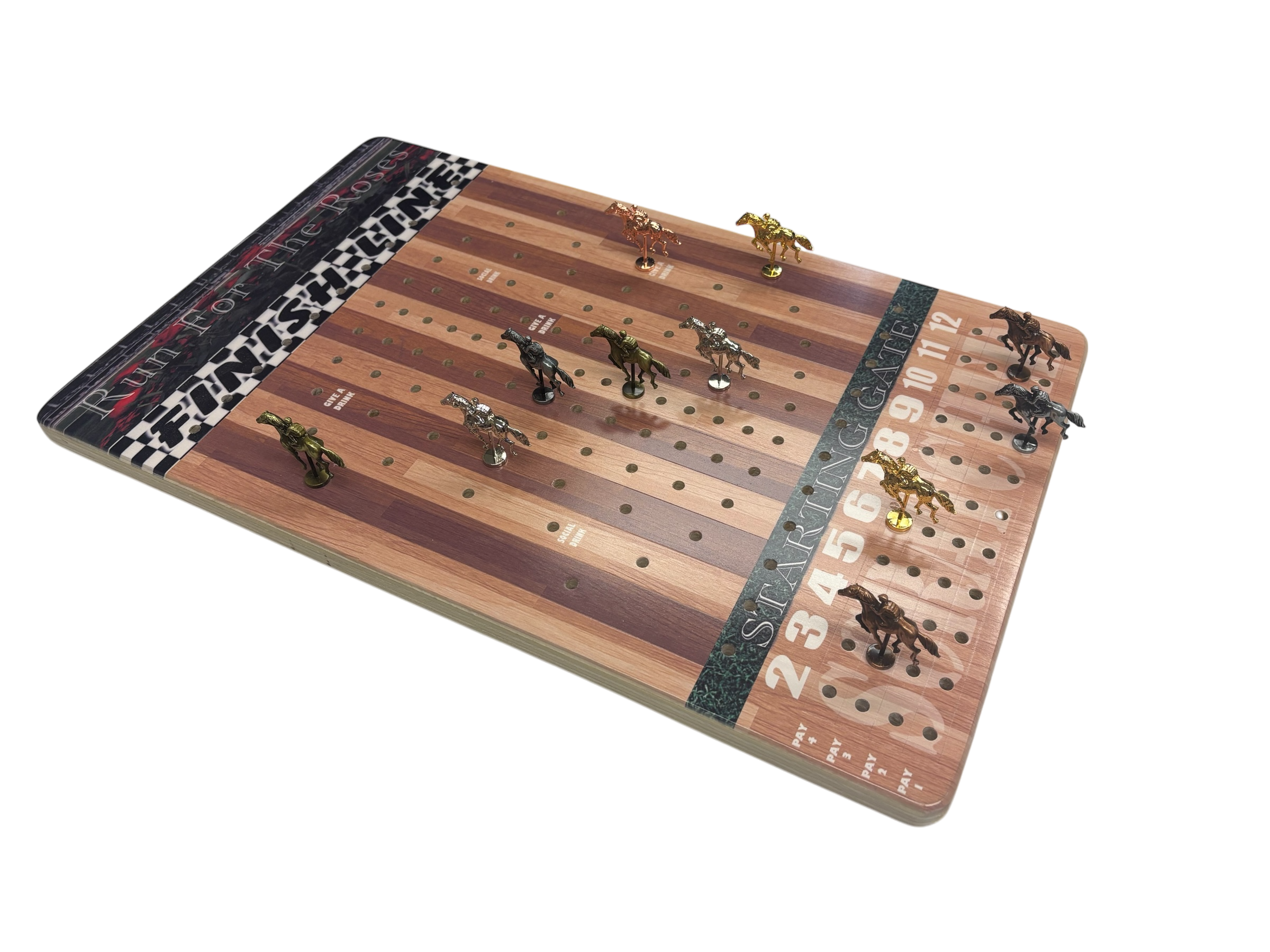 The Horse Race Party Game Brown Striped Track Edition