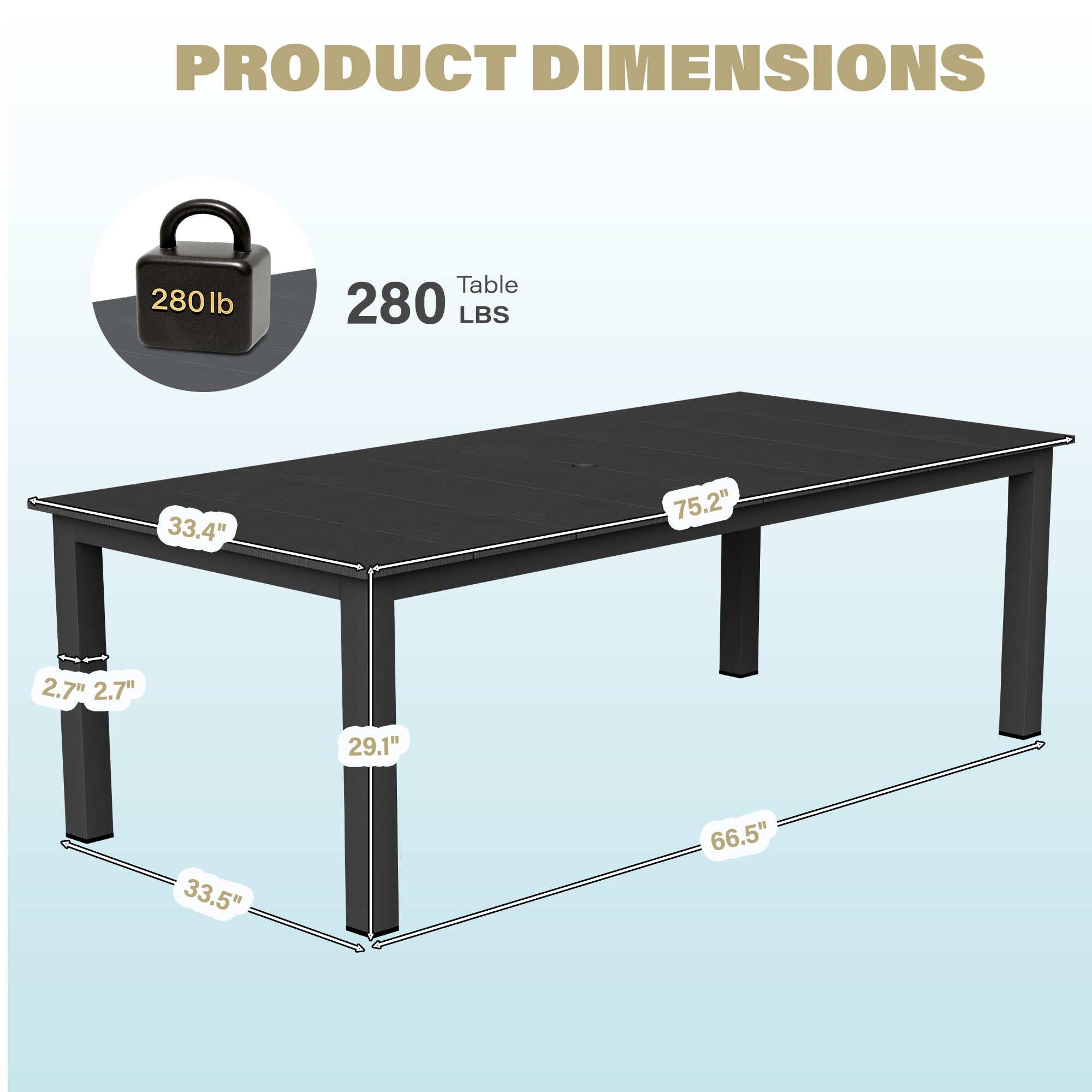 A single outdoor dining table that can be used in multiple scenarios