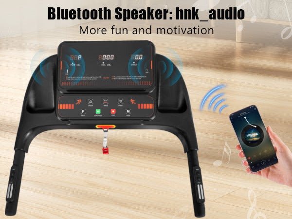 Treadmills for Home, 2.5HP Quiet Folding Treadmill with Heart Rate Sensor, 300lbs Weight Capacity, 7.5MPH, Incline Treadmill With USB Charge Station For Android & Bluetooth Speaker, 6 Shock-Absorbing