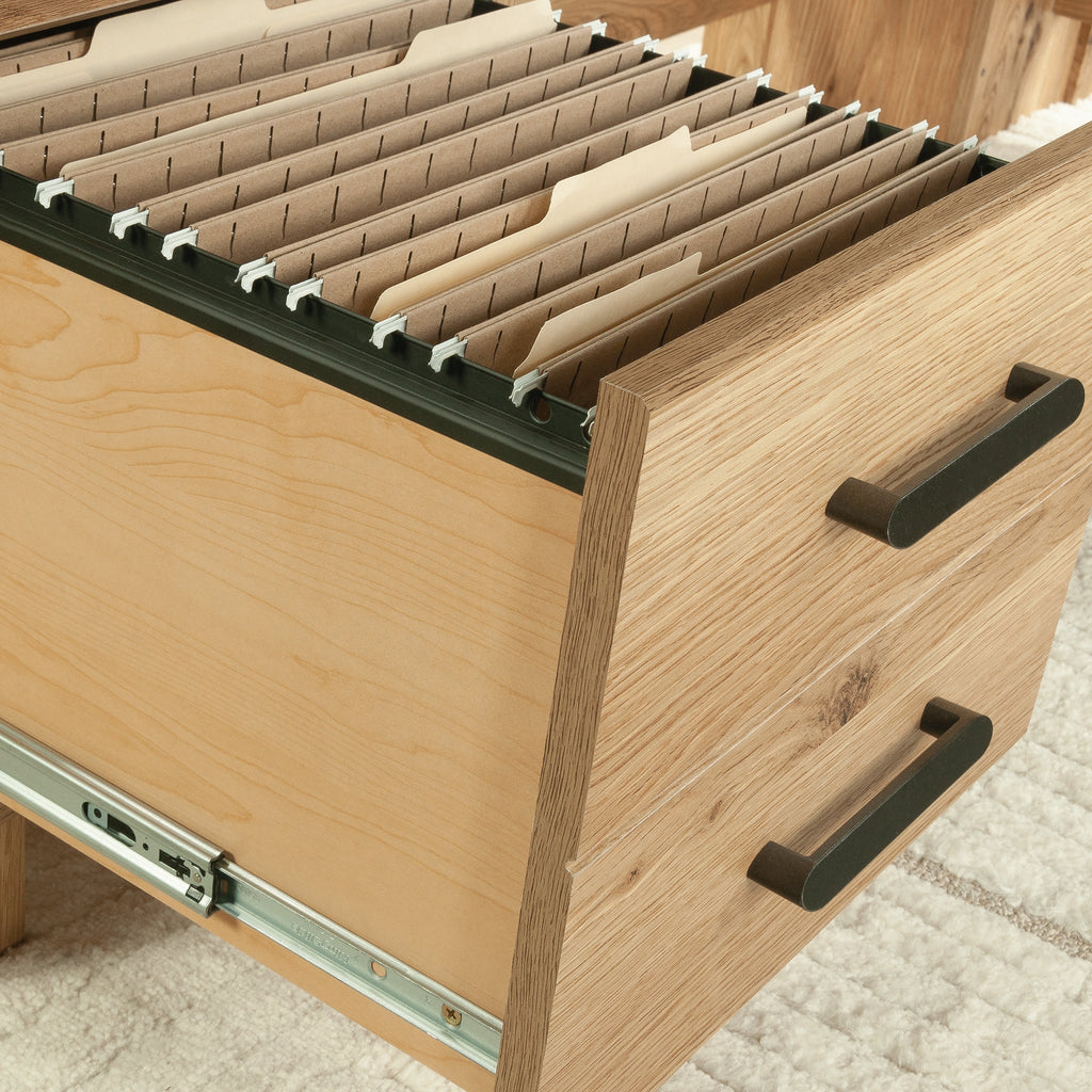 L-Shaped Desk, Brown finish