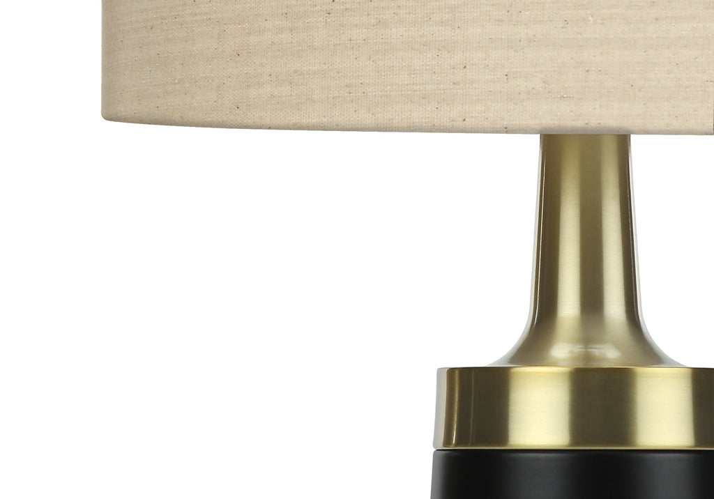 Lighting, 28'h, Table Lamp, Black Metal, Beige Shade, Contemporary