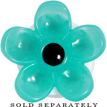 20mm Acrylic Aqua Flower Saddle Plug