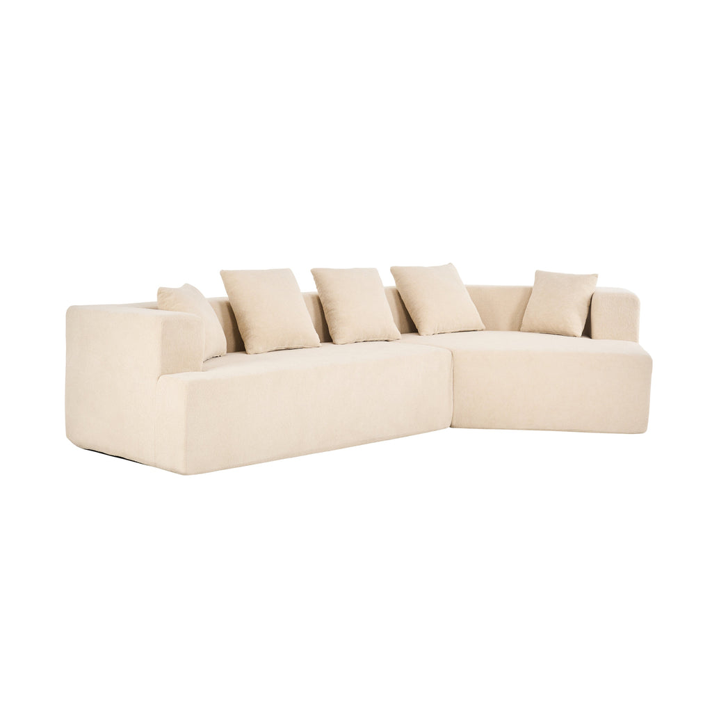 Memory Foam Couch, No Installation & Easy to Transport, Deep Seat Modern Sofa with Chenille Fabric, Couch for Living Room, Bedroom, Apartment, Home Office