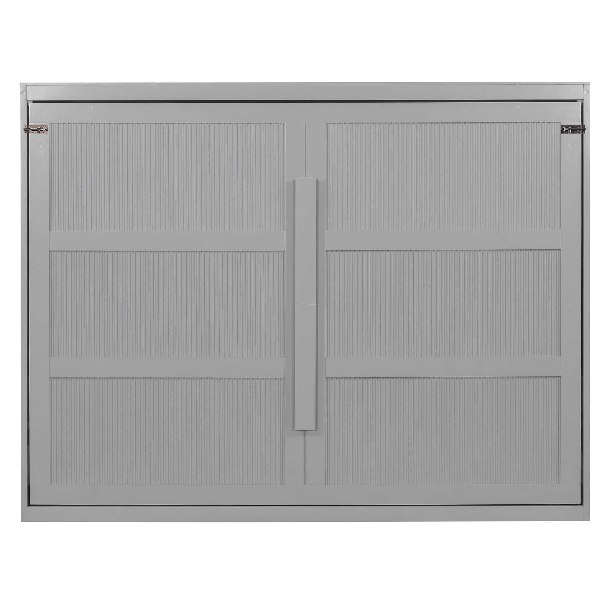Queen Size Murphy Bed Wall Bed Modern design with LED Lights,Gray(OLD SKU:LP100973AAE)