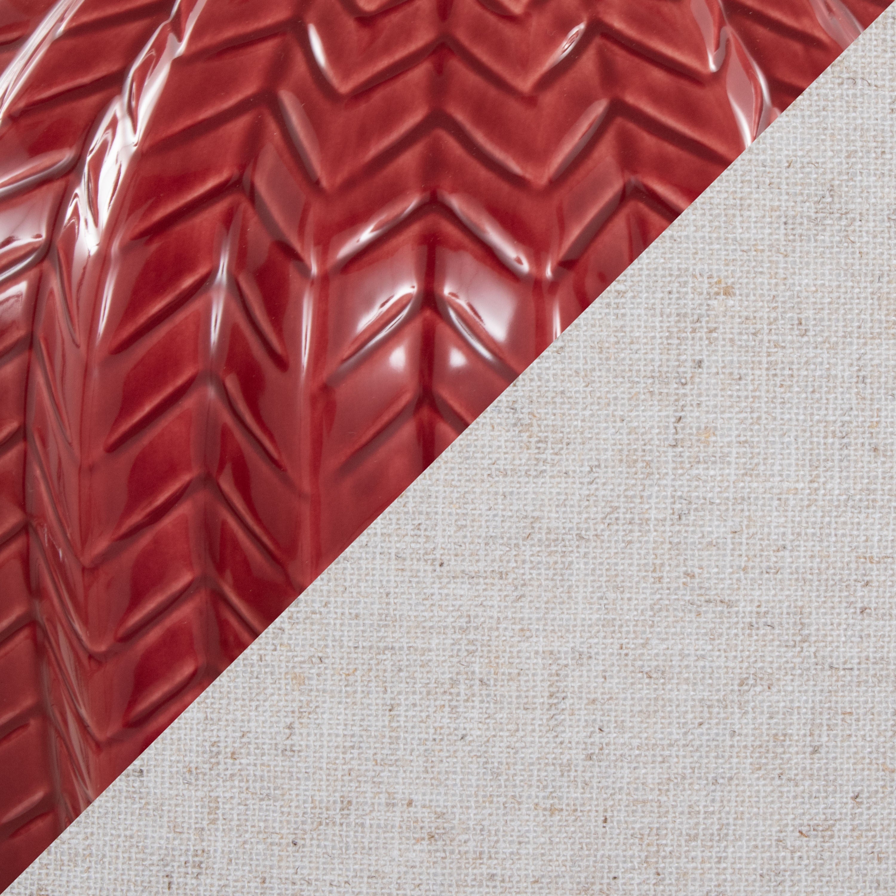 Rockwell 23' Contemporary Ceramic Table Lamp in Glossy Brick Red Ceramic, Polished Nickel and Natural Linen Shade from Grandview Gallery by LumiSource - Set of 2