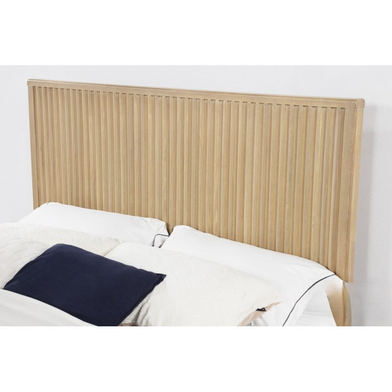Modern Light Oak Wood 5pc Bedroom Furniture Set, California King size Platform Bed, Dresser Mirror and 2x Nightstand