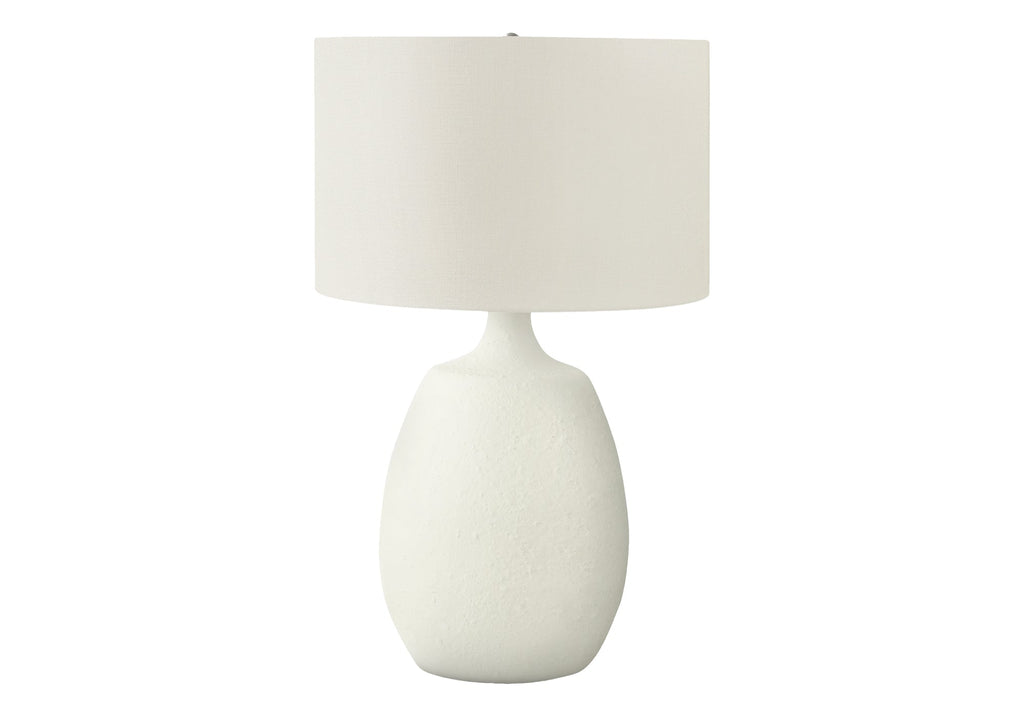 Lighting, 26'h, Table Lamp, Ivory / Cream Shade, Cream Resin, Contemporary