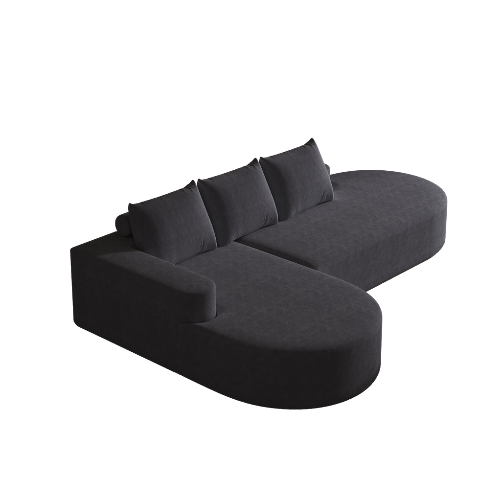 Modern Curved sofa ,Chenille Upholstered Sectional Sofa Couch Set,Modular 108.5' L Shaped Sectional Living Room Sofa Set With 3 Pillows,Free Combination Sofa Couch for Living Room,Bedroom