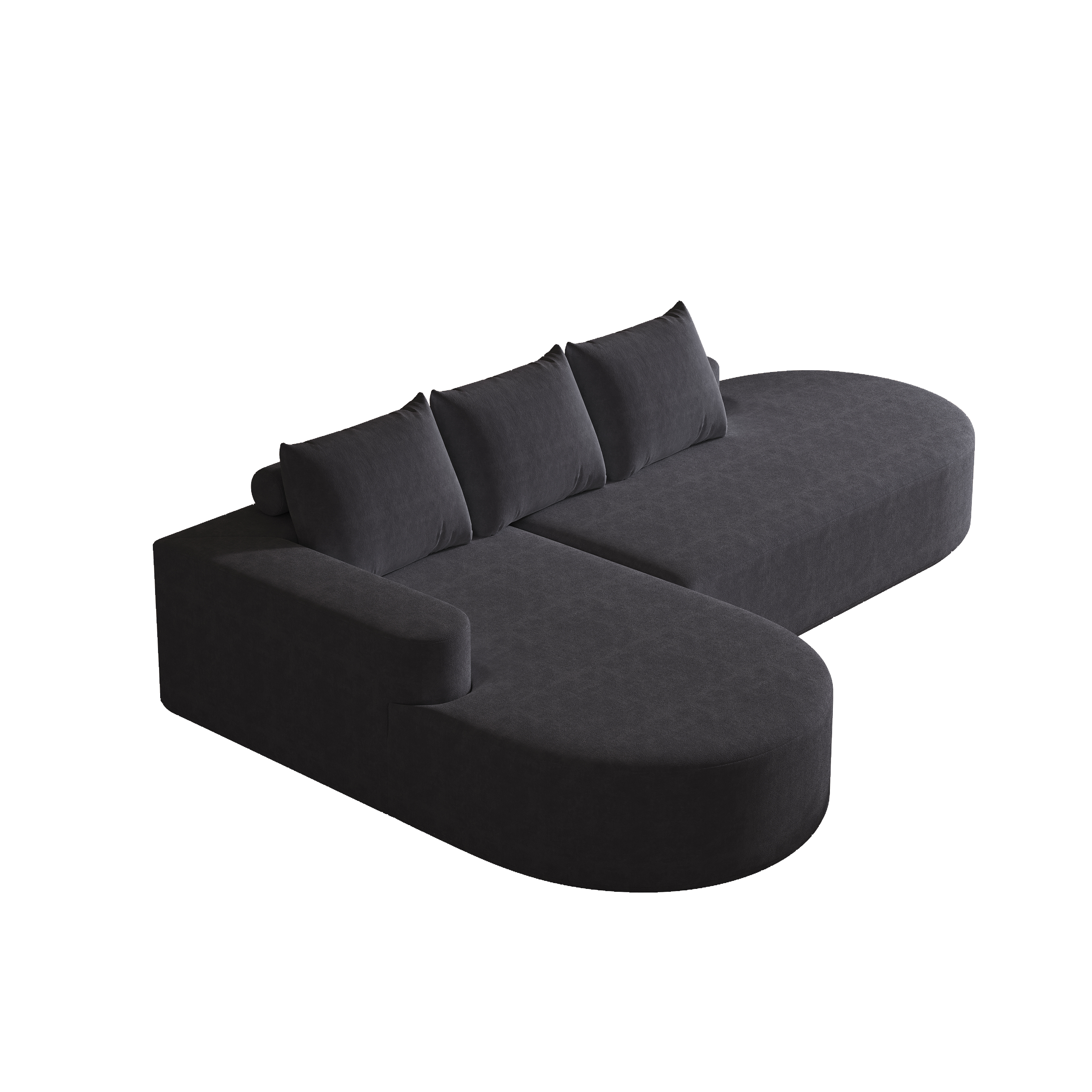 Modern Curved sofa ,Chenille Upholstered Sectional Sofa Couch Set,Modular 108.5' L Shaped Sectional Living Room Sofa Set With 3 Pillows,Free Combination Sofa Couch for Living Room,Bedroom