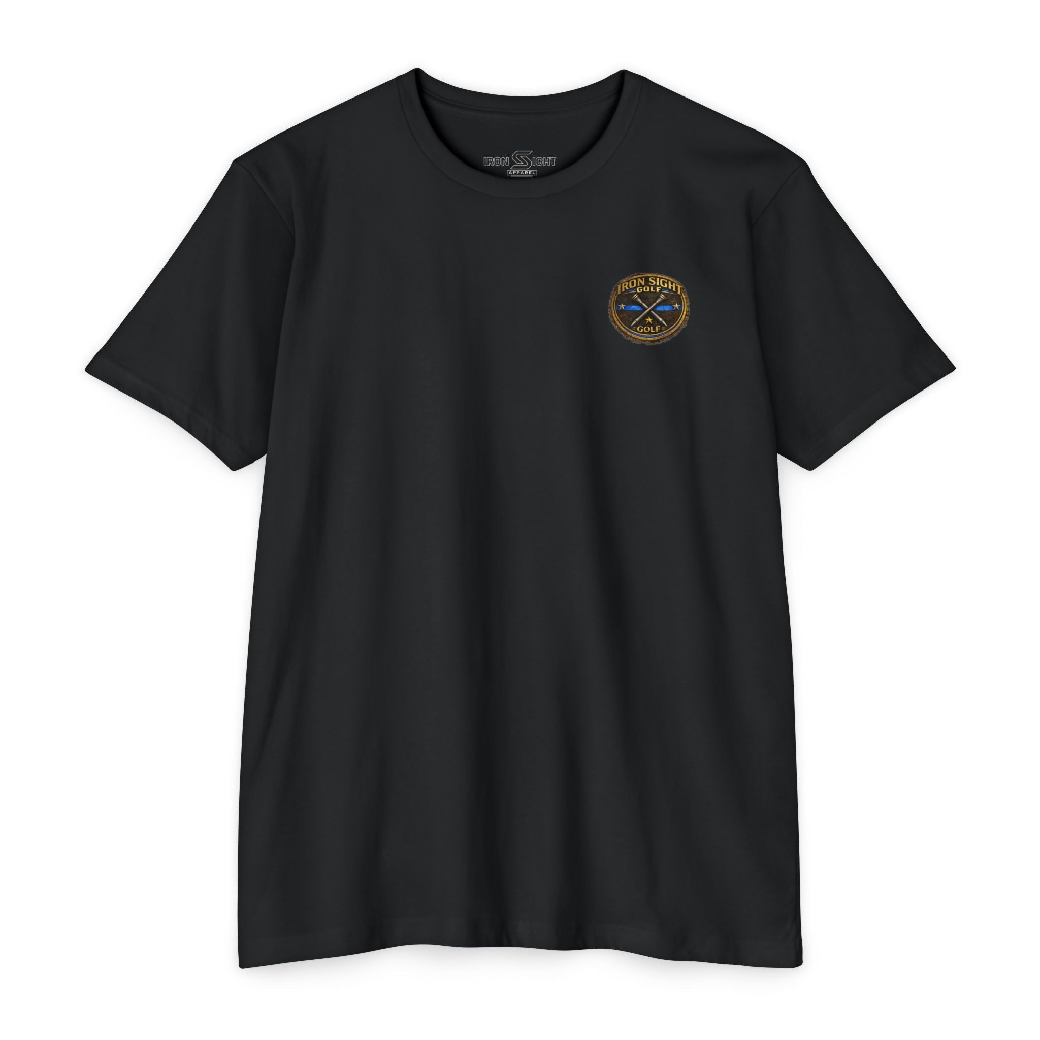 Thin Blue Line Golf Ball T-Shirt — Iron Sight Golf Code Four Design