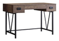 Computer Desk, Home Office, Laptop, Storage Drawers, 48'l, Work, Brown Laminate, Black Metal, Transitional