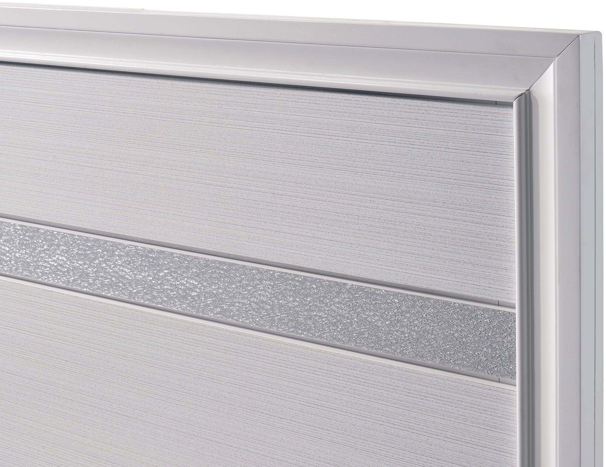 Contemporary White Color Panel Headboard 1pc Queen Size Bed w Drawers Beautiful Bedroom Furniture