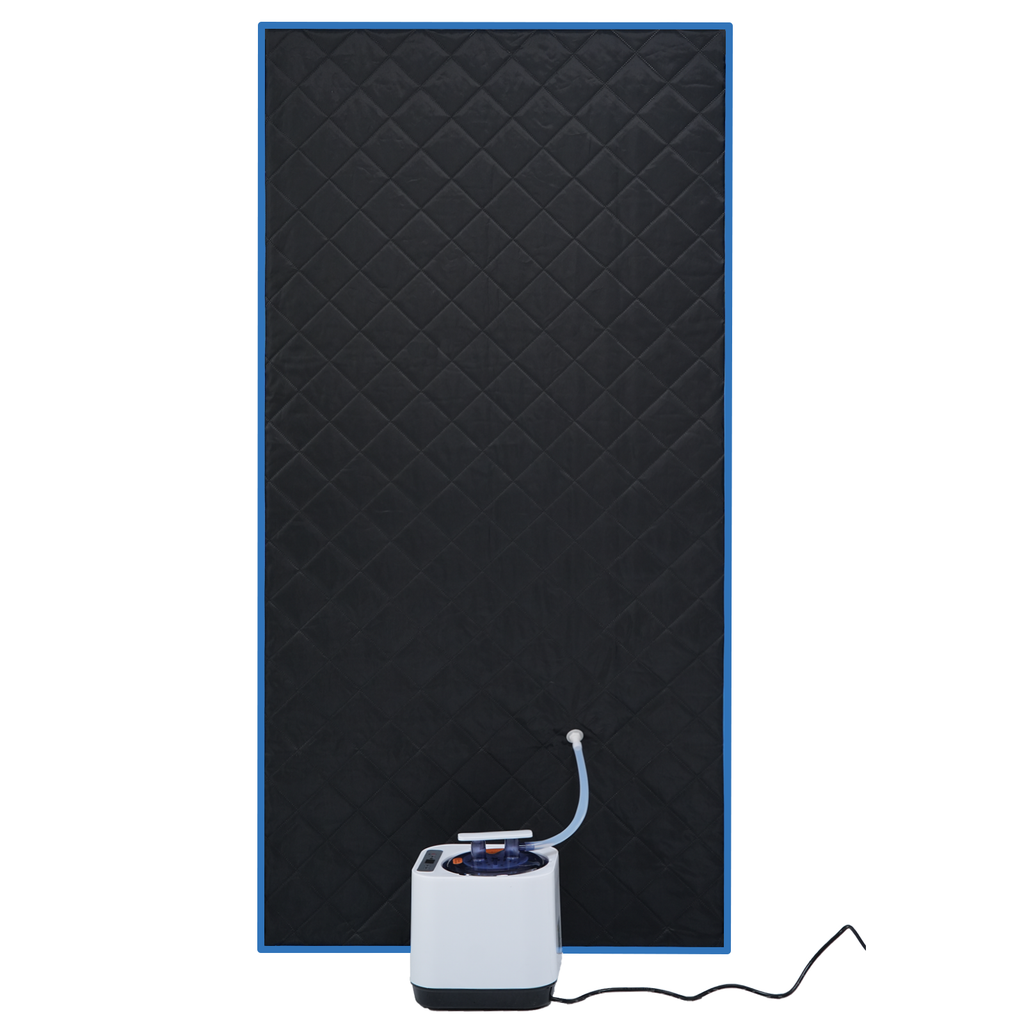 Portable Black Full Size Steam Sauna tent–Personal Home Spa, with Steam Generator, Remote Control, Foldable Chair, PVC pipes. Easy to Install,fast heating, with FCC & UL Certification.