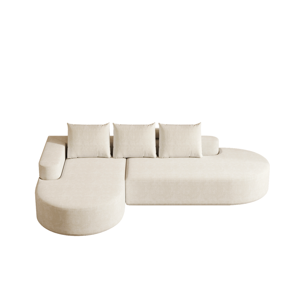 Modern Curved sofa ,Chenille Upholstered Sectional Sofa Couch Set,Modular 108.5' L Shaped Sectional Living Room Sofa Set With 3 Pillows,Free Combination Sofa Couch for Living Room,Bedroom