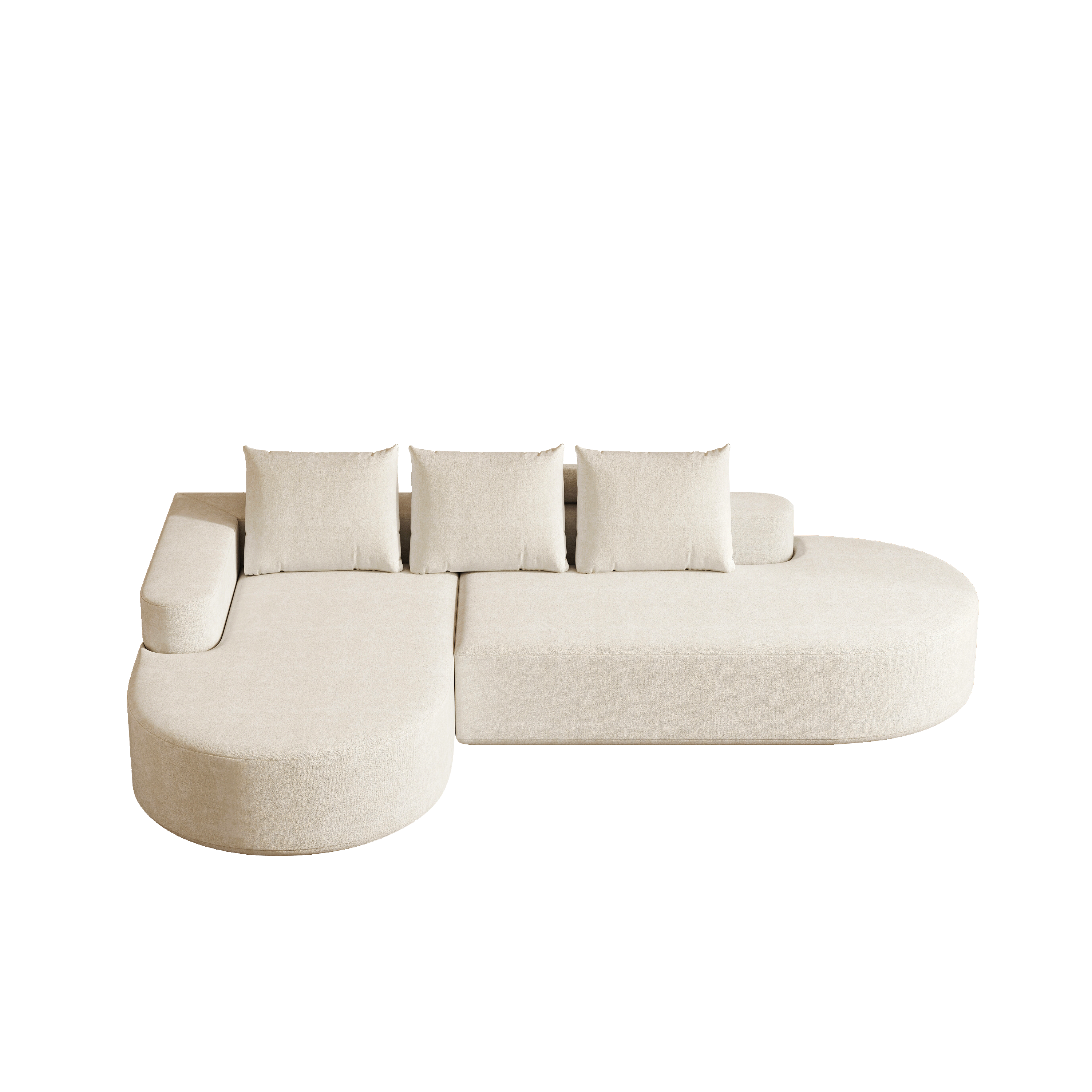 Modern Curved sofa ,Chenille Upholstered Sectional Sofa Couch Set,Modular 108.5' L Shaped Sectional Living Room Sofa Set With 3 Pillows,Free Combination Sofa Couch for Living Room,Bedroom