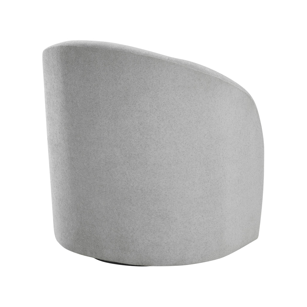 Light Gray Boucle Swivel Barrel Chair 1pc Solid Wood Durable Contemporary Living Room Furniture Luxurious Accent Seating