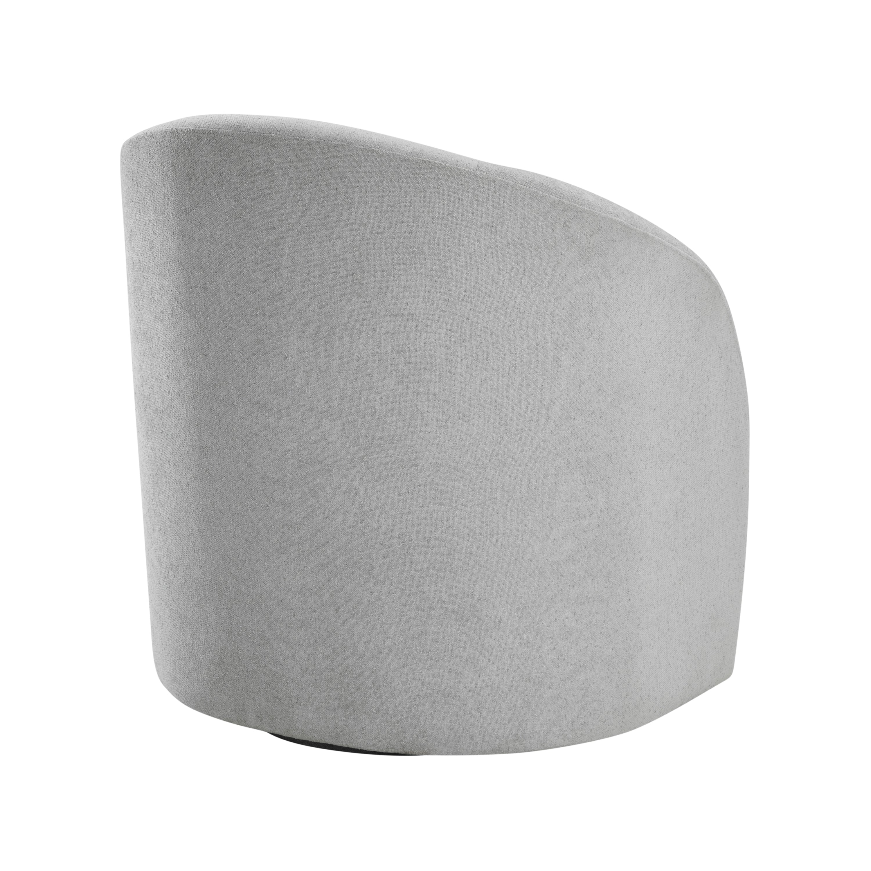 Light Gray Boucle Swivel Barrel Chair 1pc Solid Wood Durable Contemporary Living Room Furniture Luxurious Accent Seating
