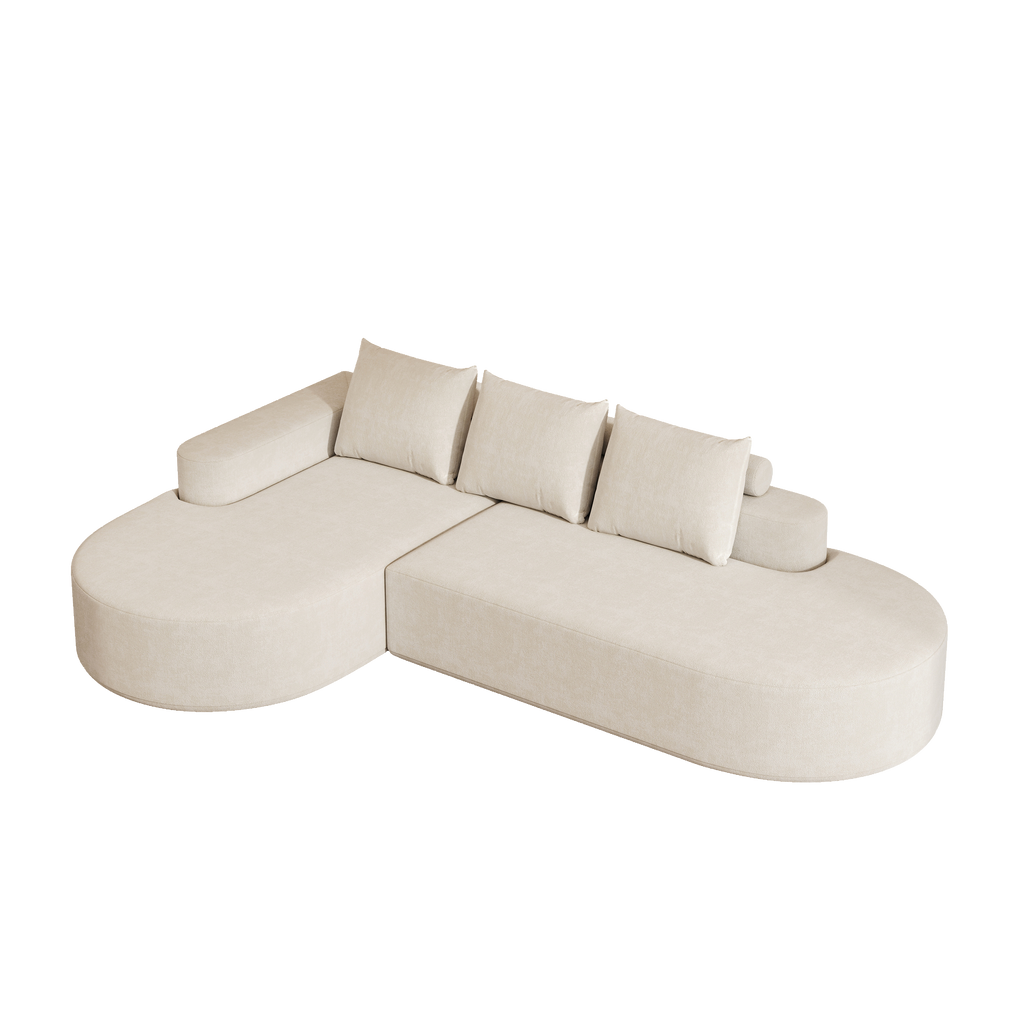 Modern Curved sofa ,Chenille Upholstered Sectional Sofa Couch Set,Modular 108.5' L Shaped Sectional Living Room Sofa Set With 3 Pillows,Free Combination Sofa Couch for Living Room,Bedroom