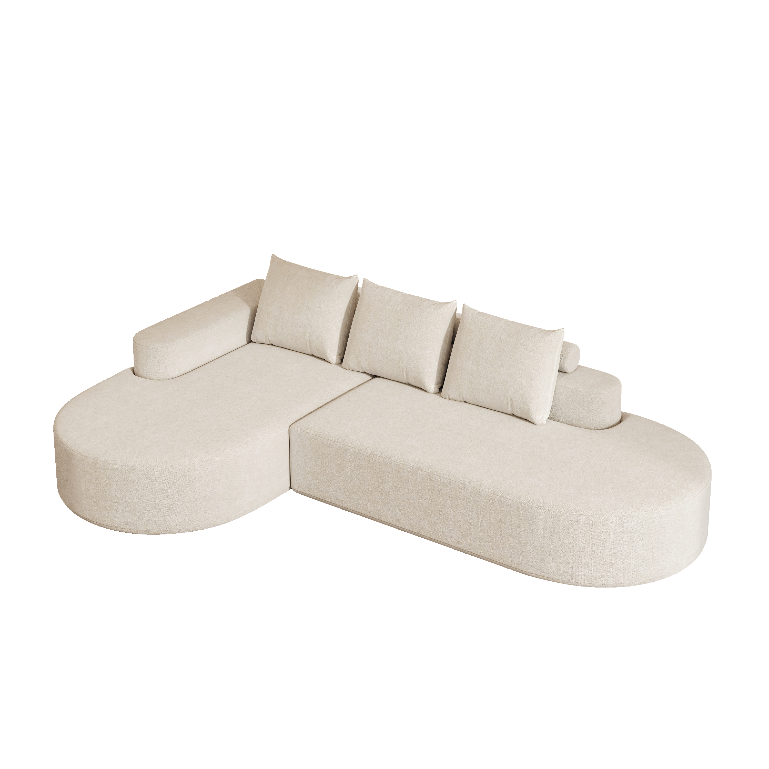 Modern Curved sofa ,Chenille Upholstered Sectional Sofa Couch Set,Modular 108.5' L Shaped Sectional Living Room Sofa Set With 3 Pillows,Free Combination Sofa Couch for Living Room,Bedroom