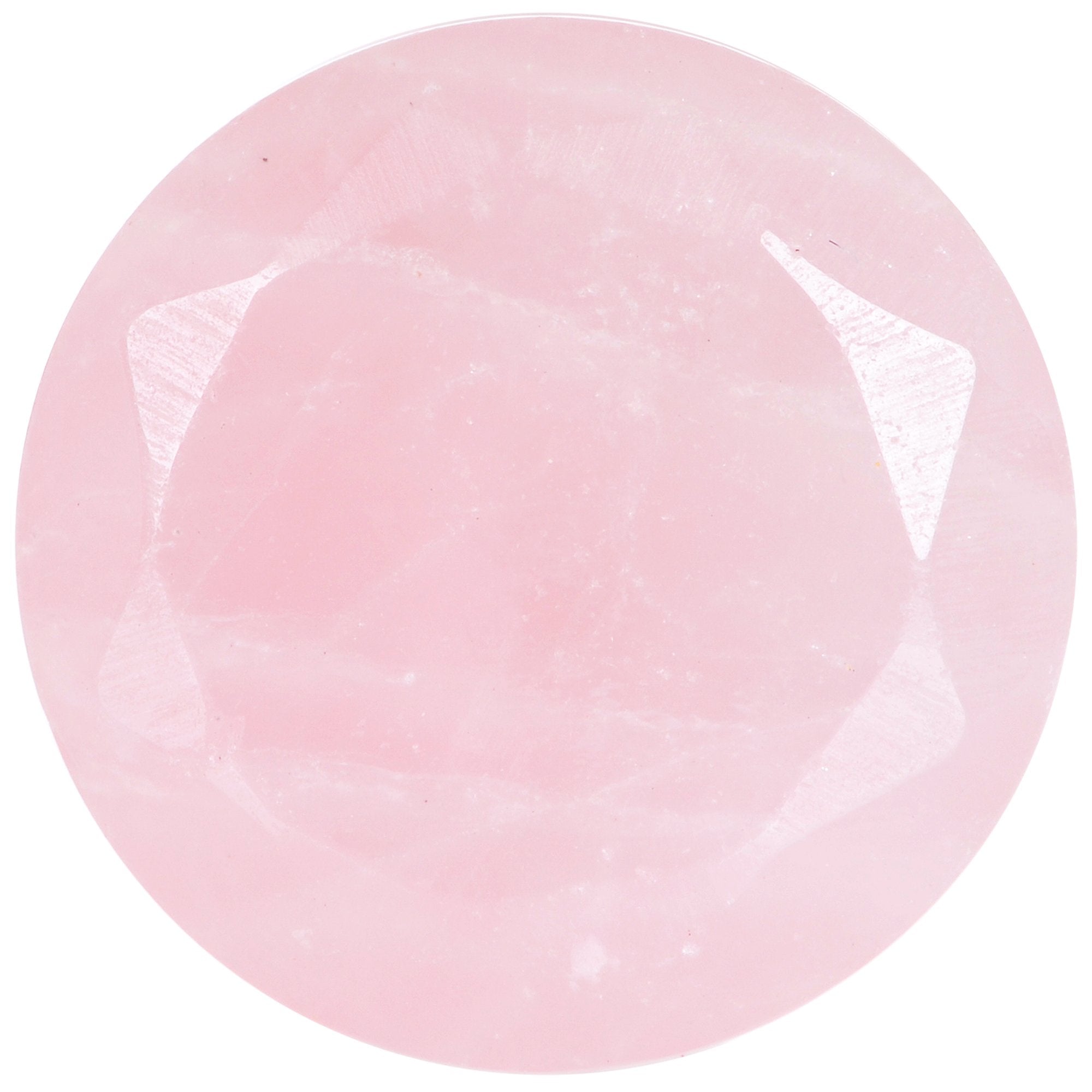 1/2 Rose Quartz Natural Stone Faceted Saddle Plug Set