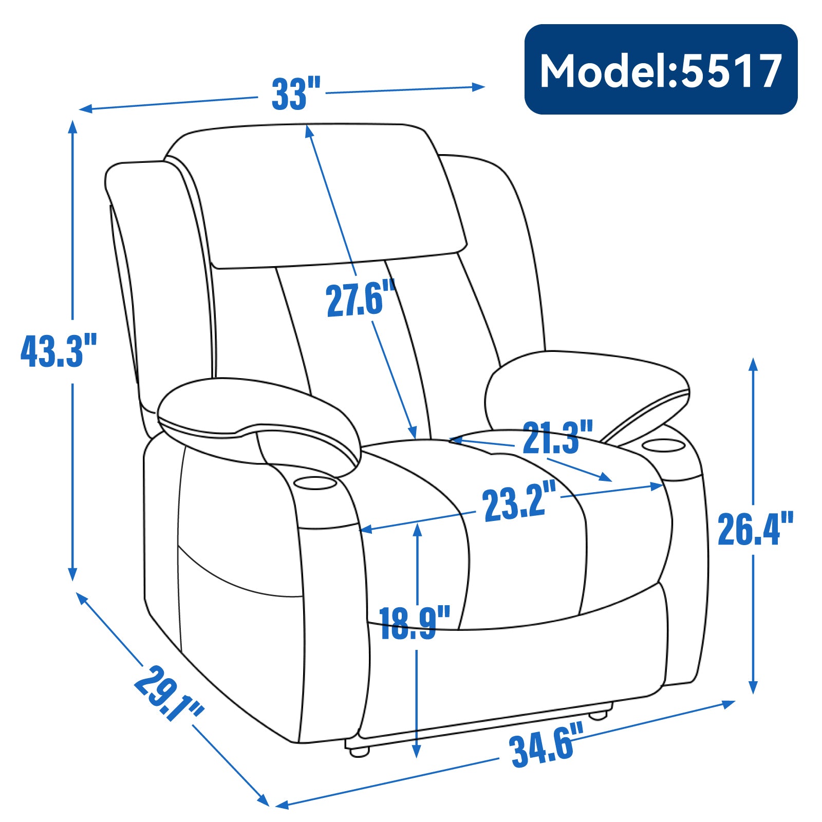 Up to 350 LBS Chenille Power Lift Recliner Chair, Heavy Duty Motion Mechanism with 8-Point Vibration Massage and Lumbar Heating, USB and Type-C Ports, Stainless Steel Cup Holders, Grey