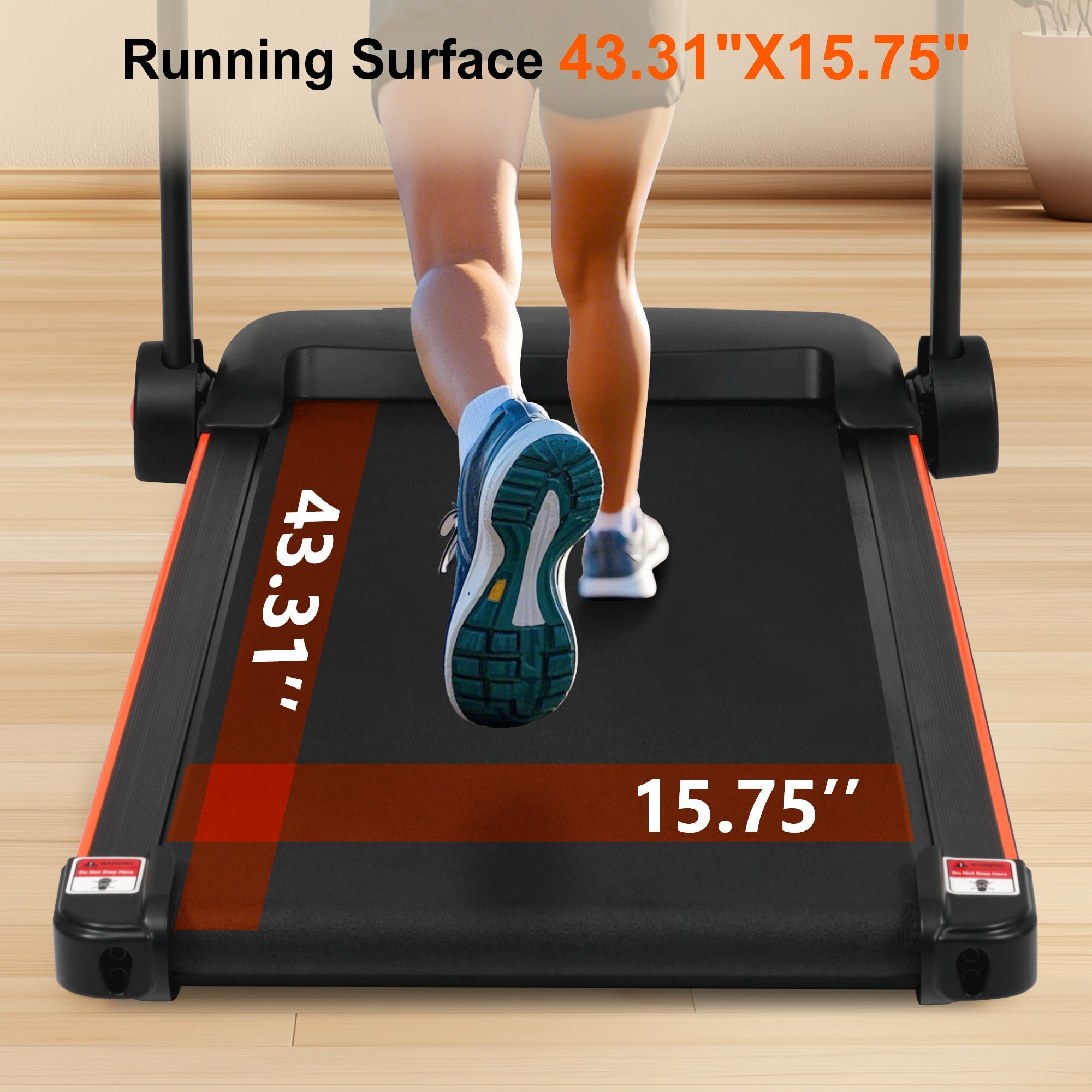 Treadmills for Home, 2.5HP Quiet Folding Treadmill with Heart Rate Sensor, 300lbs Weight Capacity, 7.5MPH, Incline Treadmill With USB Charge Station For Android & Bluetooth Speaker, 6 Shock-Absorbing
