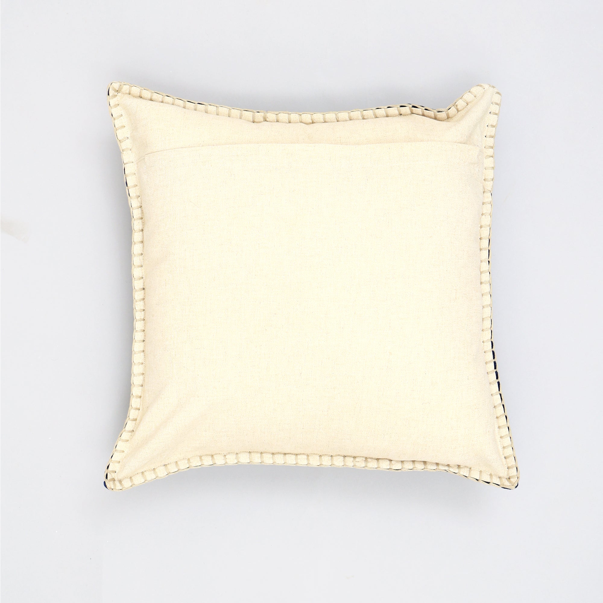 Stonewashed Cotton Velvet Throw Pillow with Decorative Handstiched Edges-19X19'