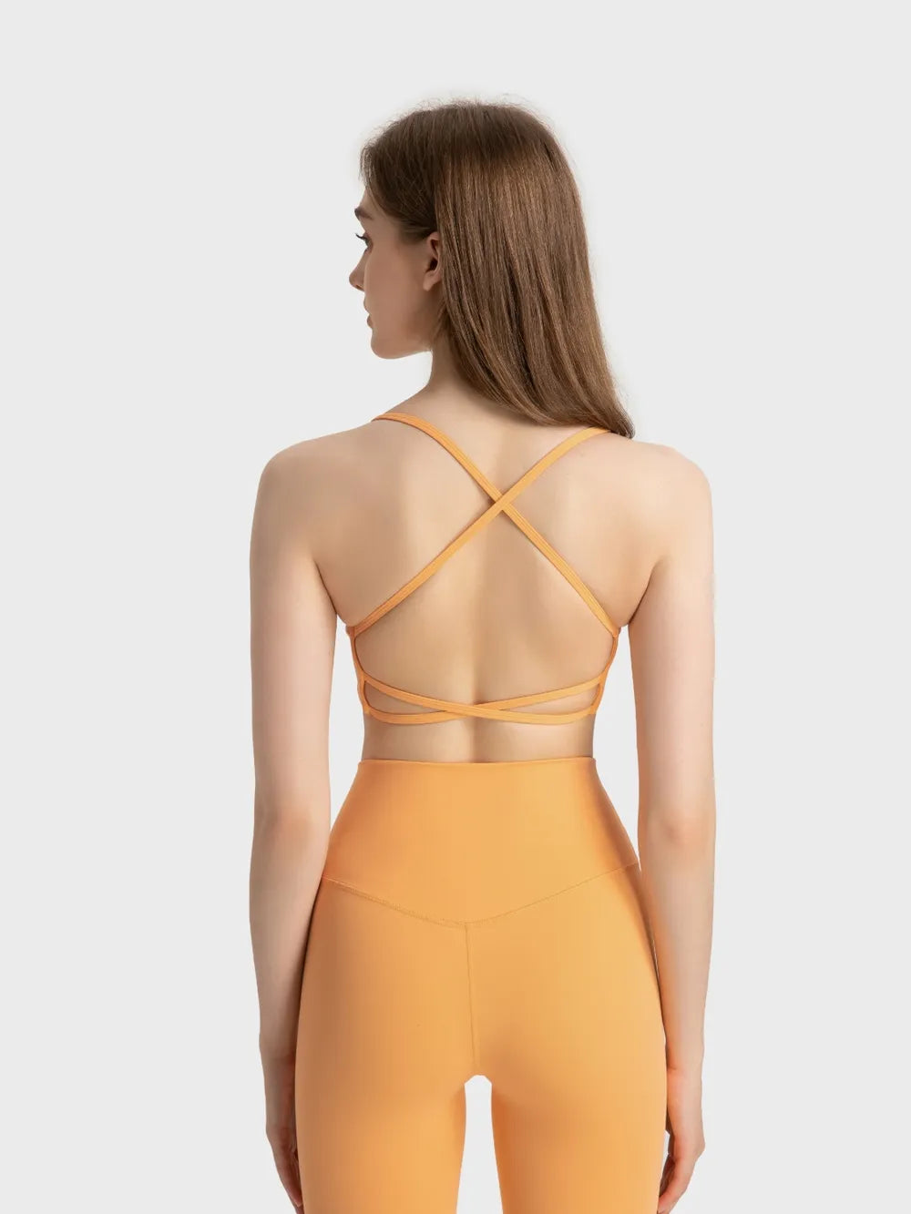Millennia Crisscross Back Scoop Neck Active Cami with Detachable Chest Pads