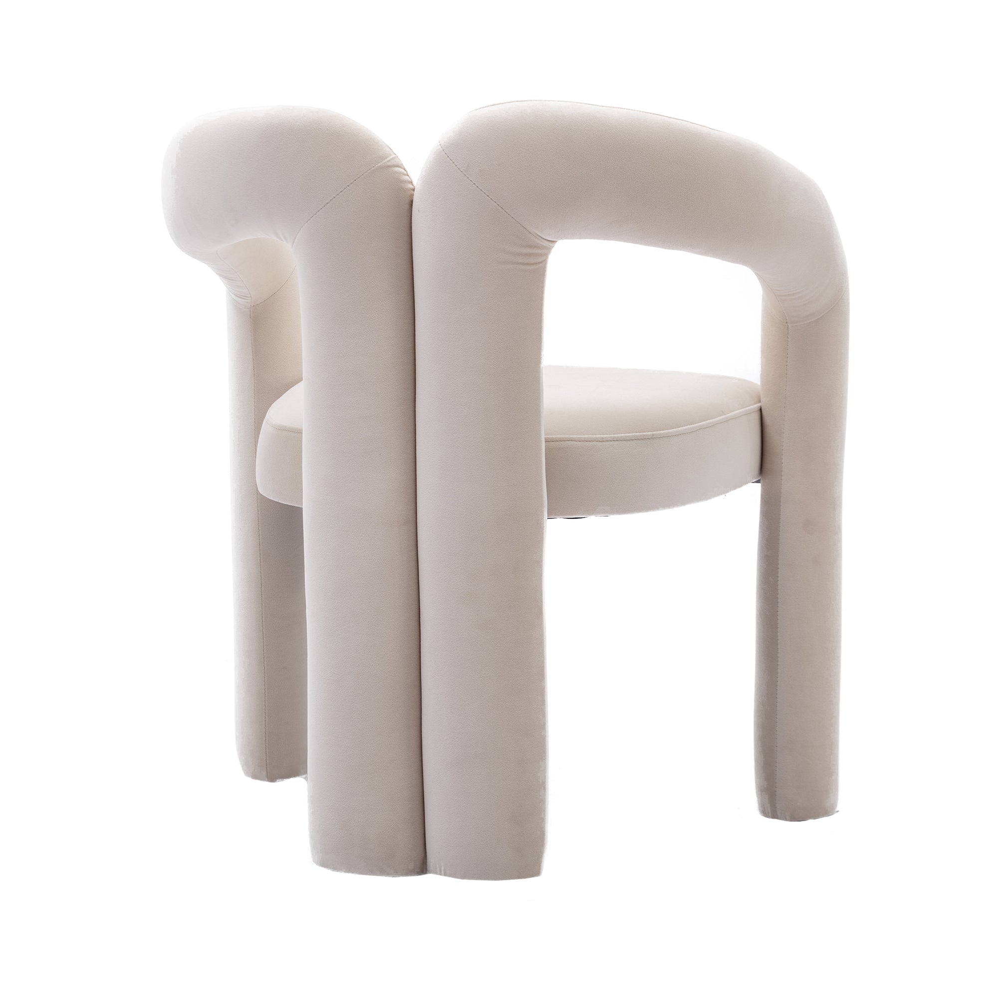 Contemporary Designed Velvet Fabric Upholstered Accent/Dining Chair /Barrel Side Chairs Kitchen Armchair for Living Room set of 2 (Beige Velvet)