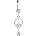 Clear Gem Infinite Flower Drop Belly Ring
