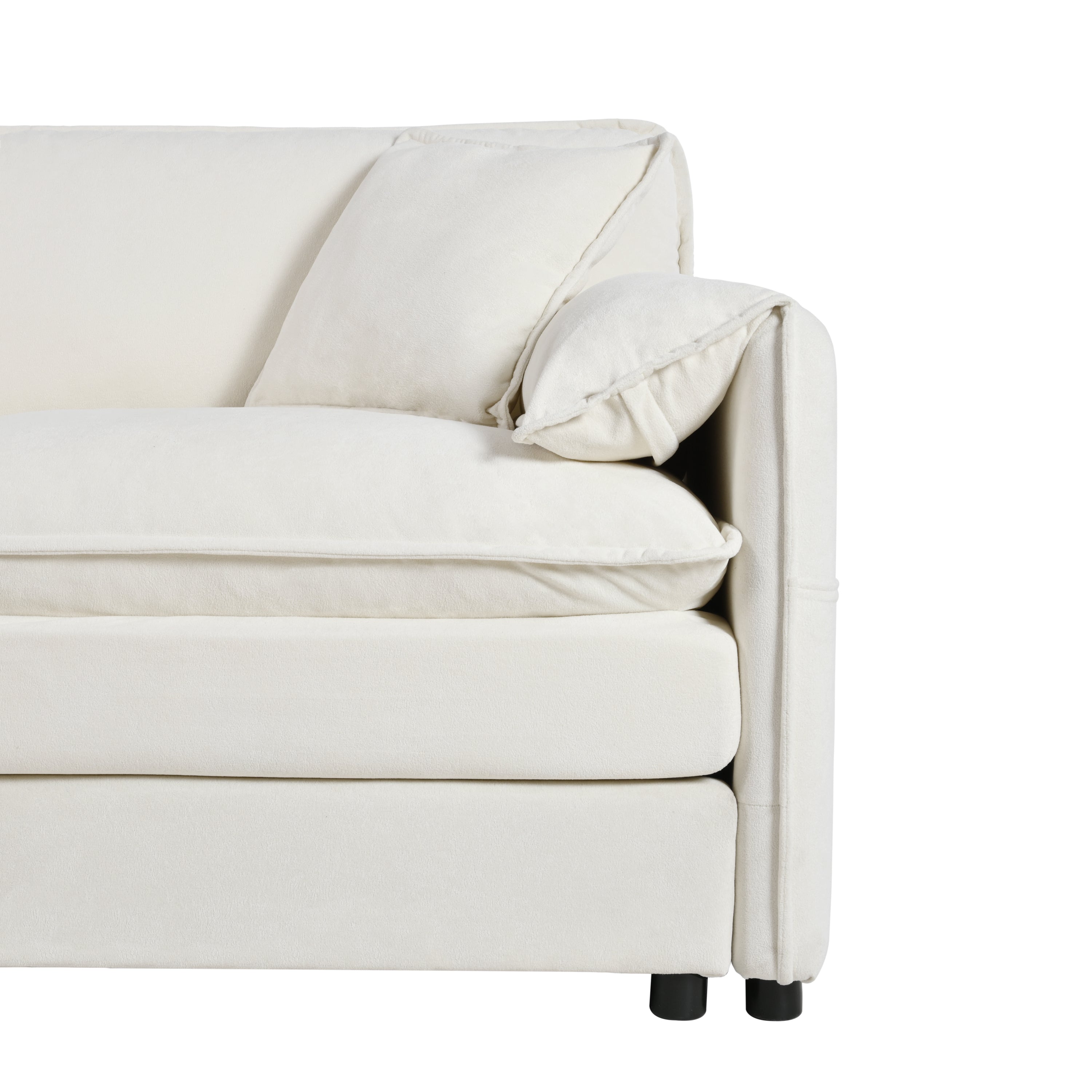 Modular Sectional Sofa, Oversized Deep Seat U Shaped Couch Set for Living Room, 4-Seater Comfy Cloud Couches with 2 Movable Ottomans, DIY Combination, Chenille,Beige