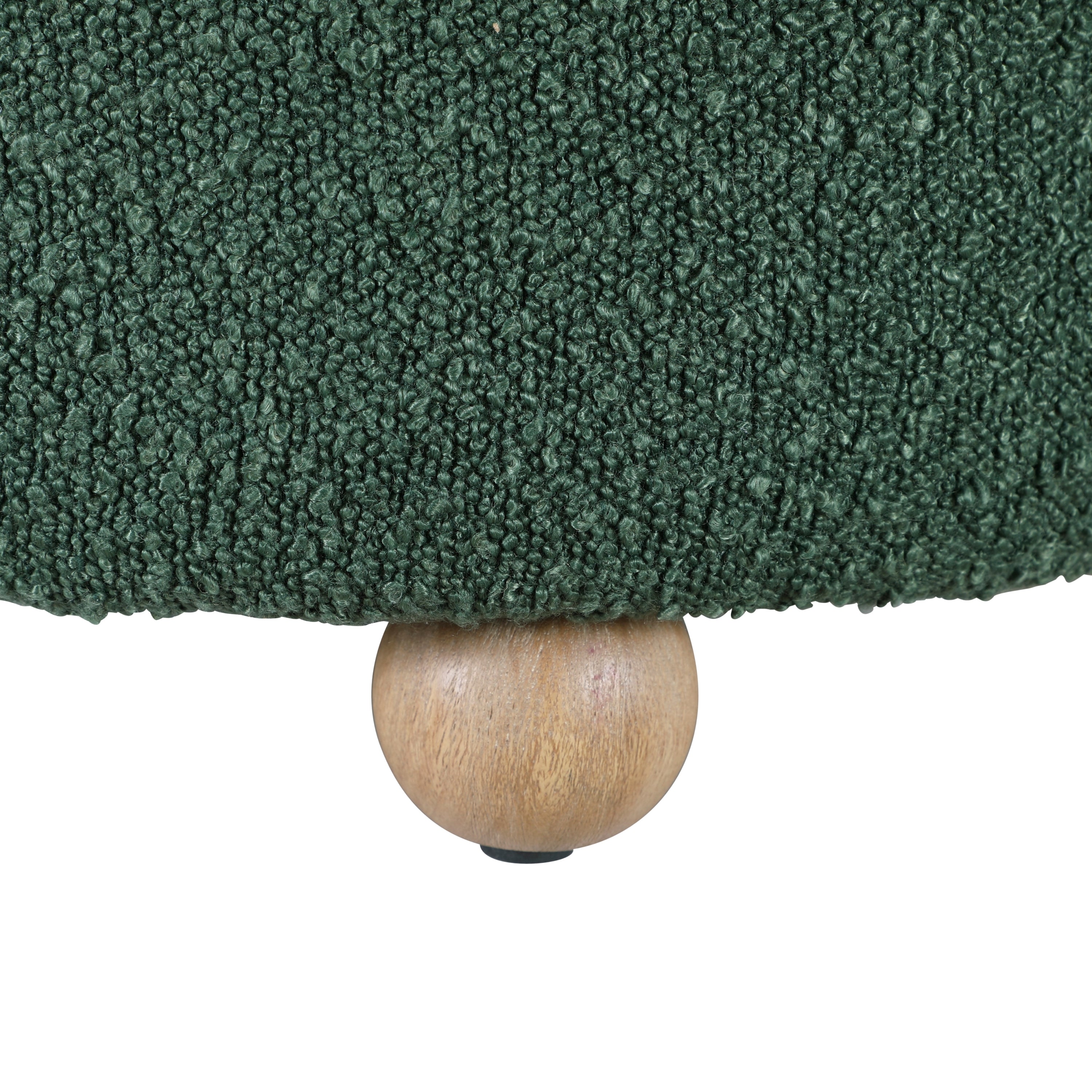 Modern Contemporary Swivel Chair with Ottoman Green Boucle Fabric Upholstery Solid Wood Living Room Furniture