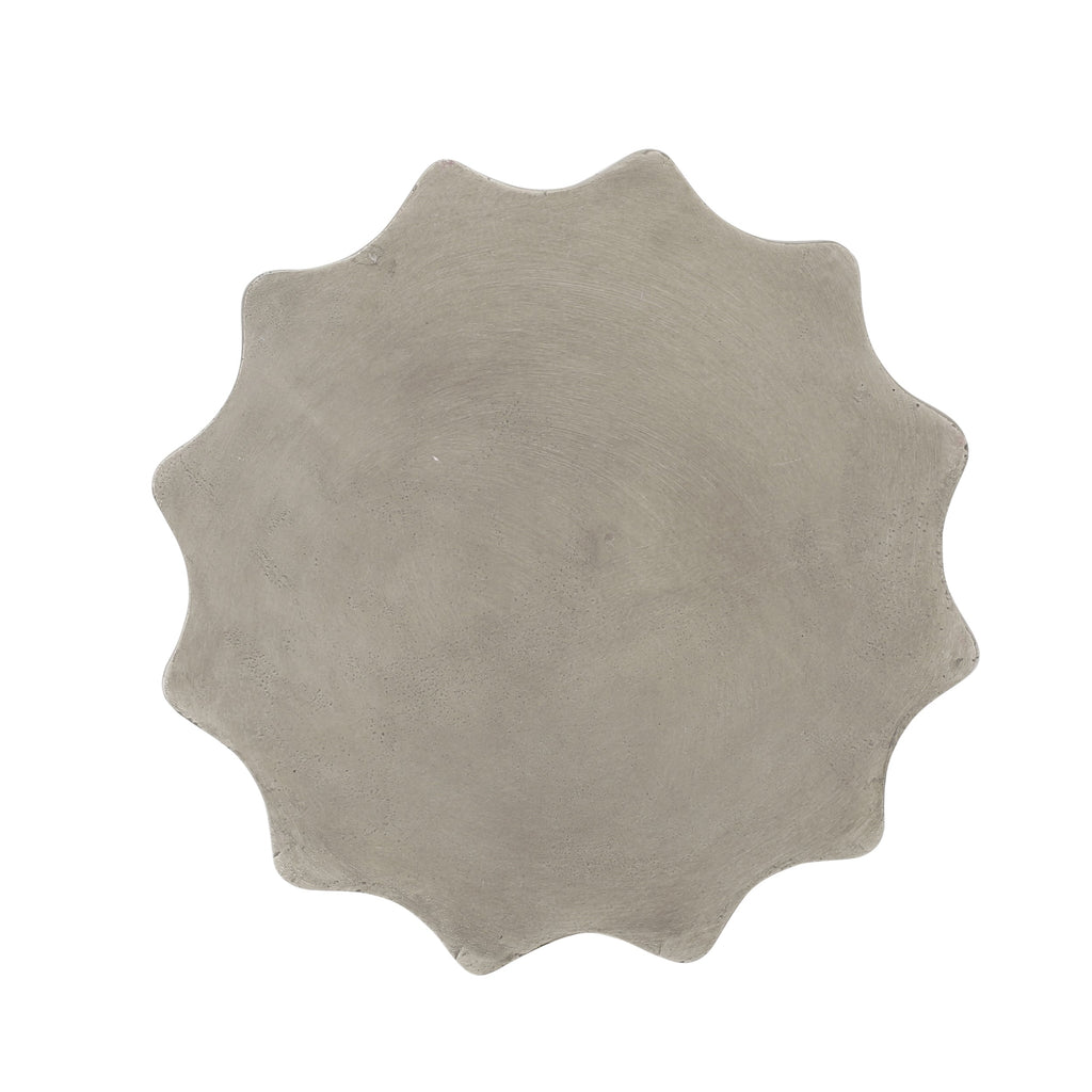 Modern CANIS Side Table Outdoor Use Grey Magnesium Oxide 14 x 14 x 18.5 inches