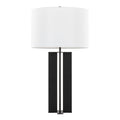 Cosmo 28' Contemporary Metal Table Lamp in Black Metal and White Linen by LumiSource