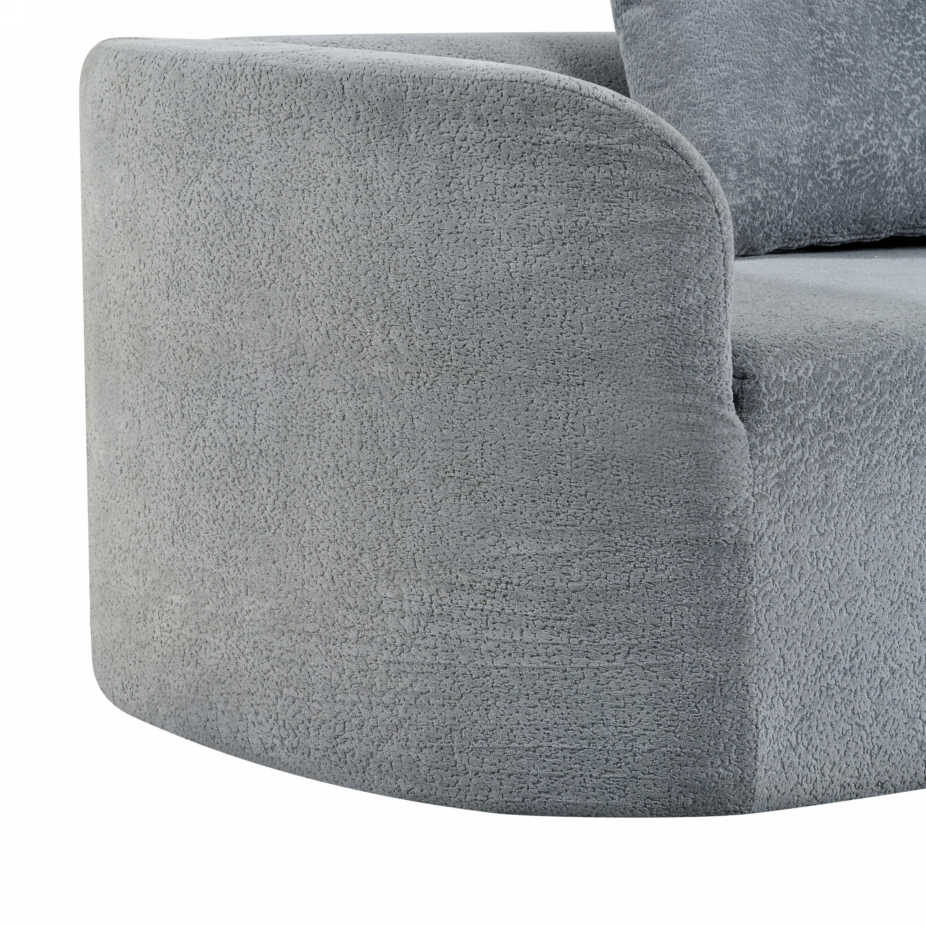 116' Modern Curved Sectional Sofa with High-Density Fully Compressed Sponge and Chaise Lounge, Pearl Upholstery, 2-Piece Set, Fully Assembled Right Hand Facing, Perfect for Living Room, Lounge