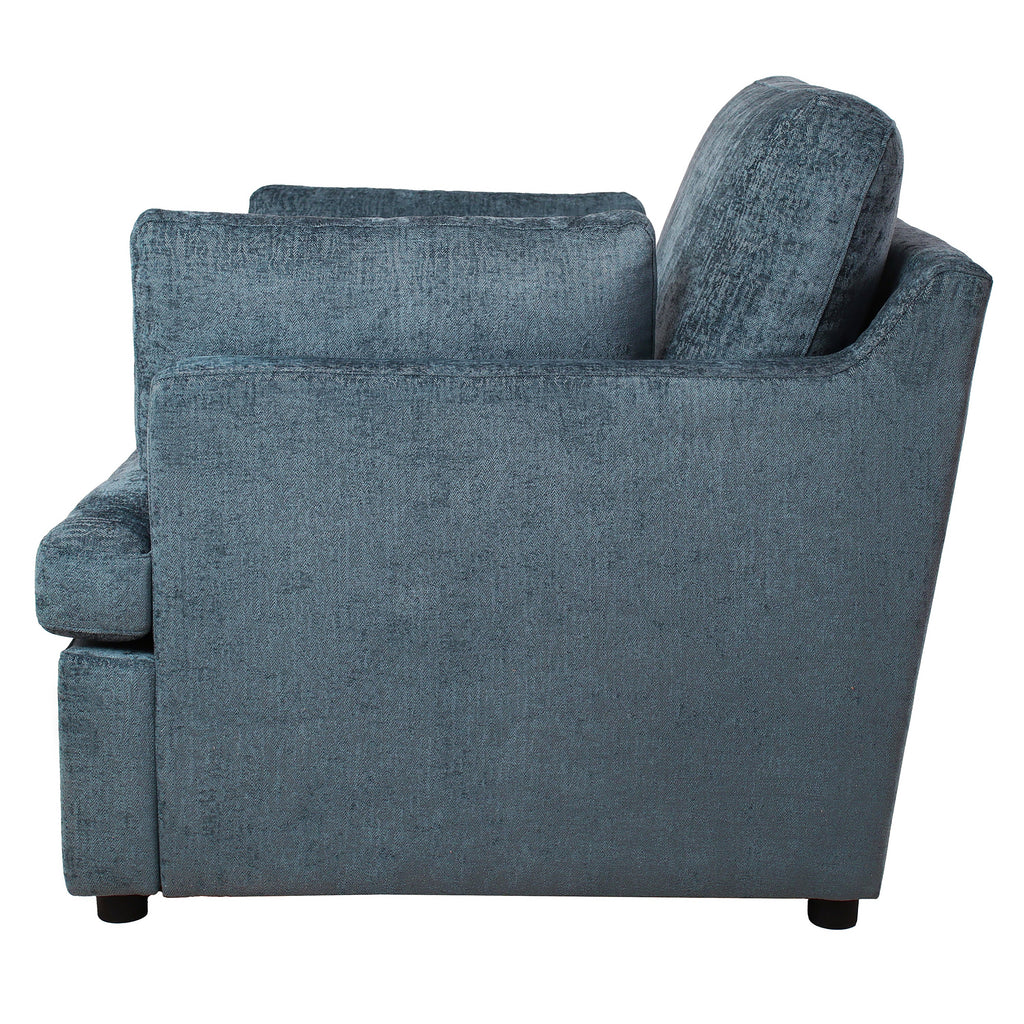 Oversized Accent Chair - Comfortable Armrest Cushions, Versatile Neutral Style, Elegant Design, Durable Frame blue