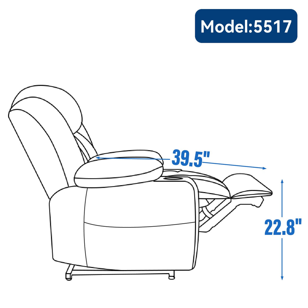 Up to 350 LBS Chenille Power Lift Recliner Chair, Heavy Duty Motion Mechanism with 8-Point Vibration Massage and Lumbar Heating, USB and Type-C Ports, Stainless Steel Cup Holders, Beige