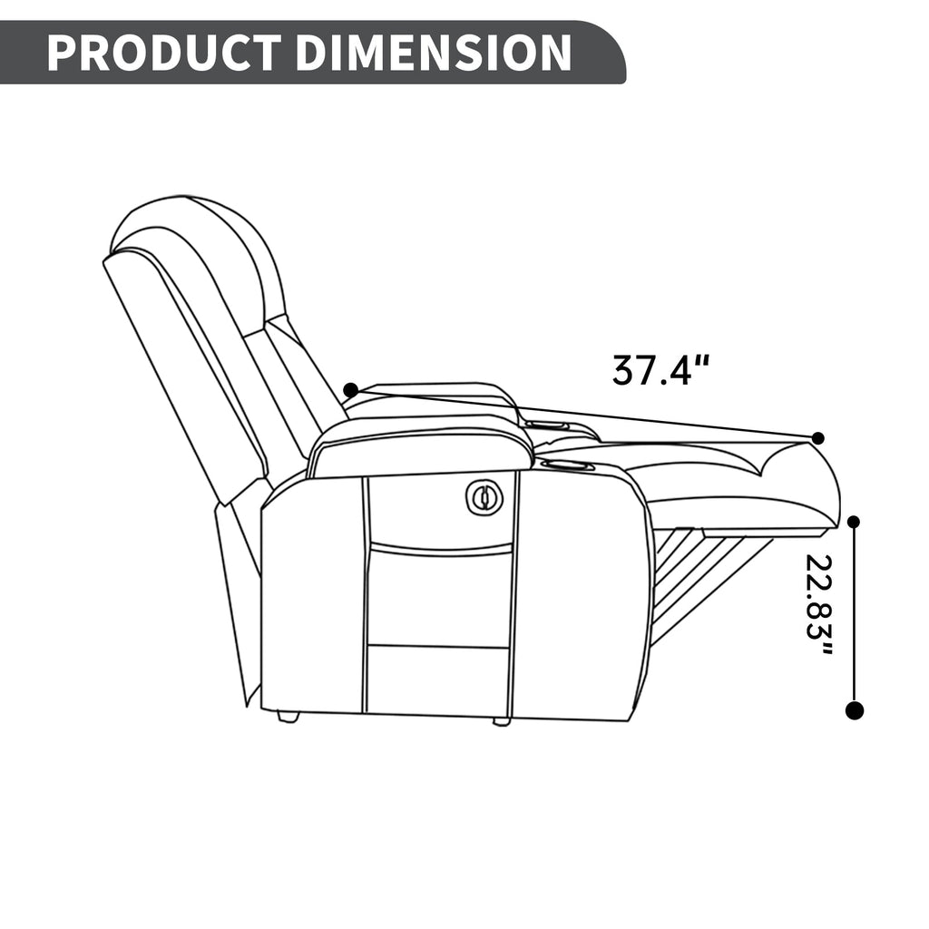 Beige PU Infinite Position Up to 350 LBS Power Lift Recliner Chair for Elderly, Heavy Duty Motion Mechanism with 8-Point Vibration Massage and Lumbar Heating, USB Charging Port, Cup Holders