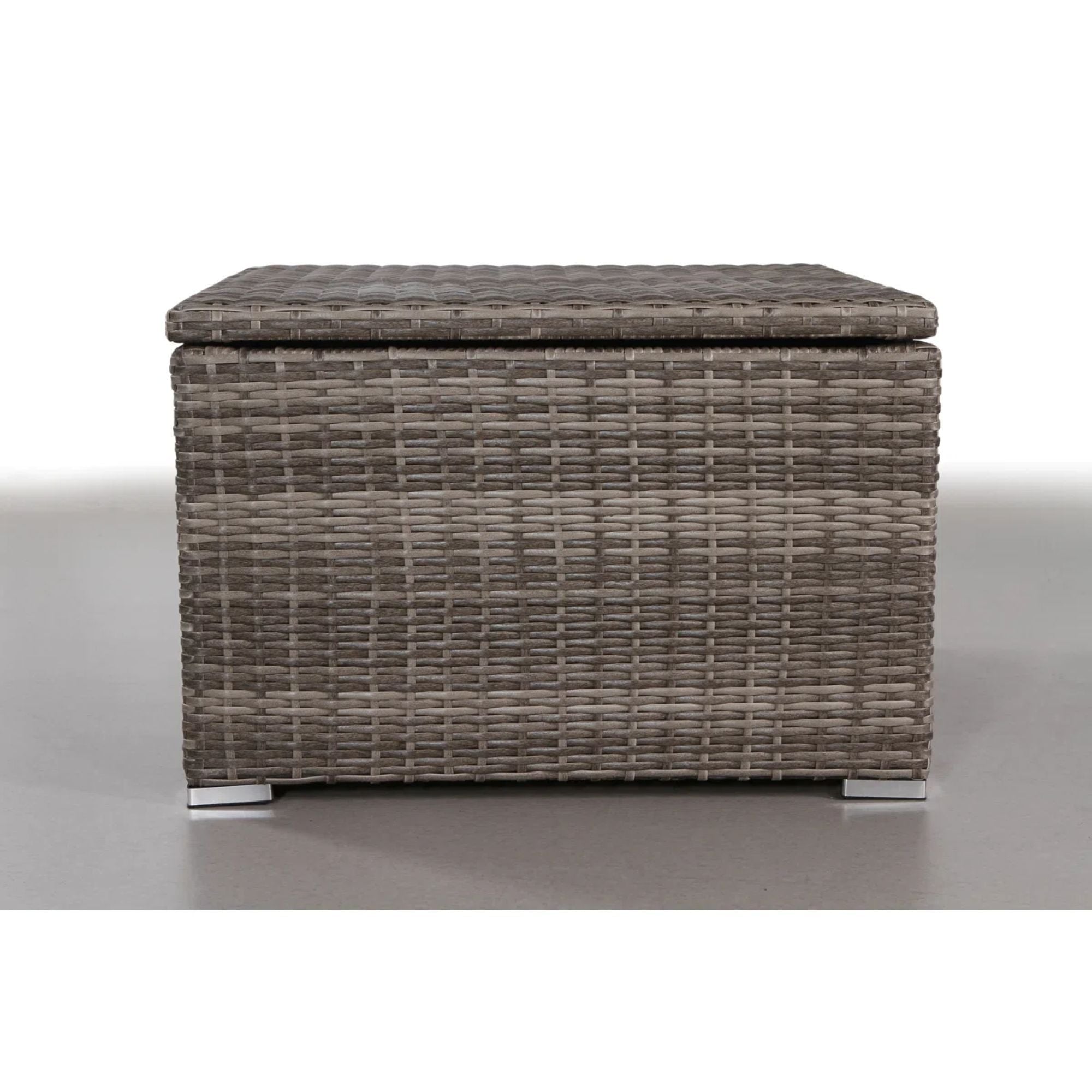Stylish Wicker Outdoor Storage End Table with Grey Mix Finish and Durable Construction