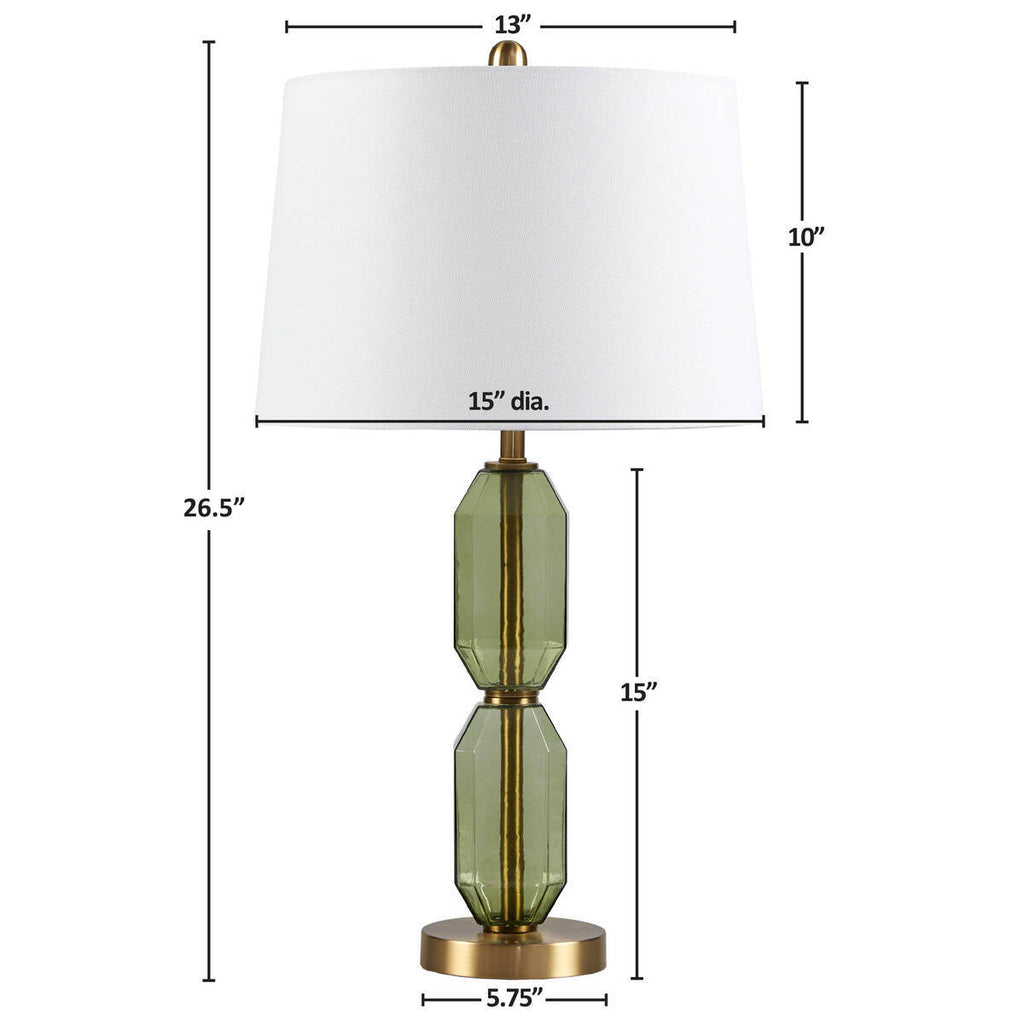 Faceted Green Glass Table Lamp Green See below