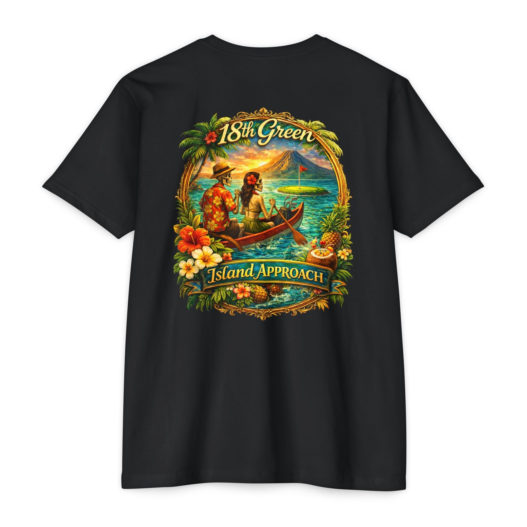 Hawaiian 18th Green Golf Tee T-Shirt — Island Rowing Couple Design