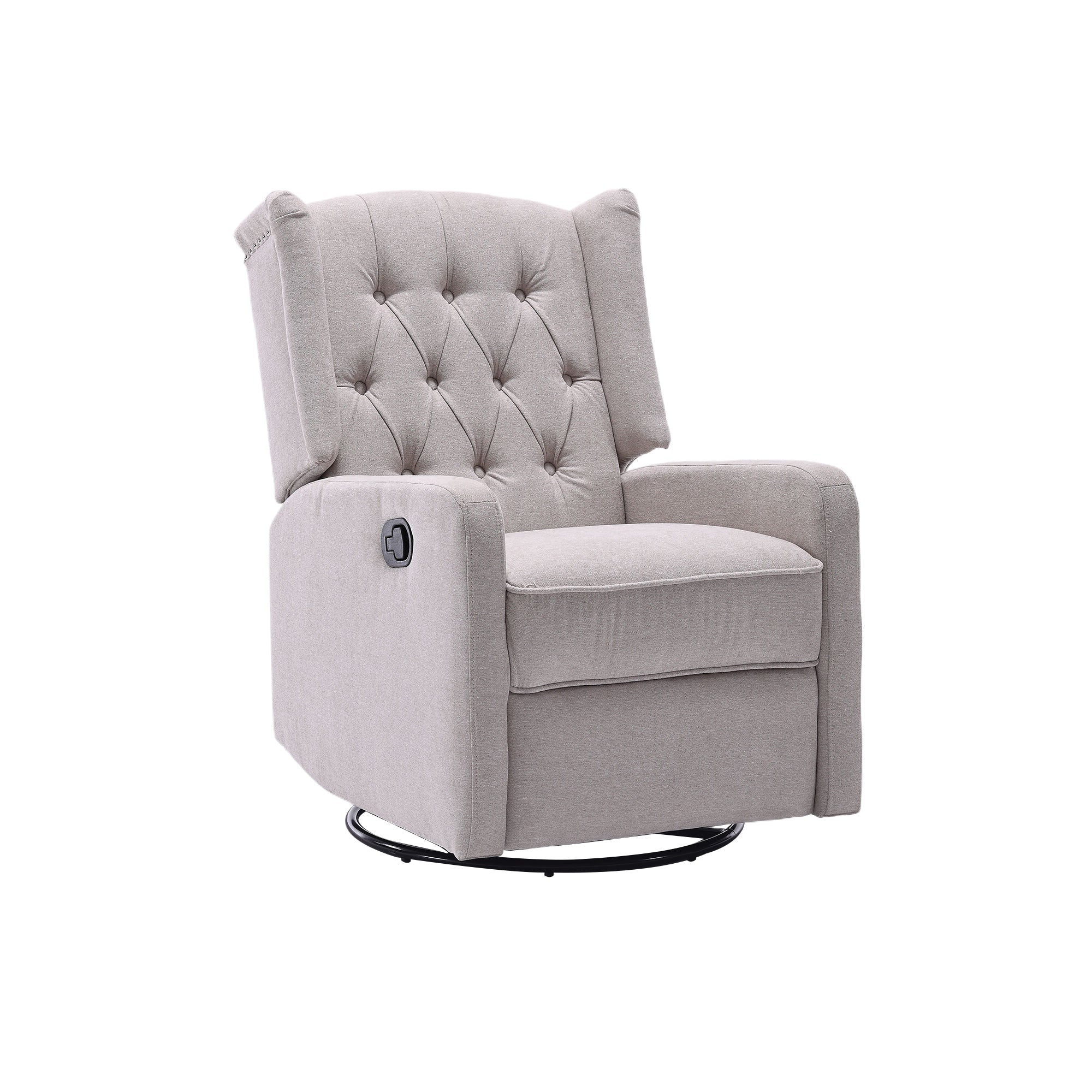 COOLMORE Rocking Recliner Chair,360 Degree Swivel Nursery Rocking Chair,Glider Chair,Modern Small Rocking Swivel Recliner Chair for Bedroom,Living Room Chair Home Theater Seat (Beige)