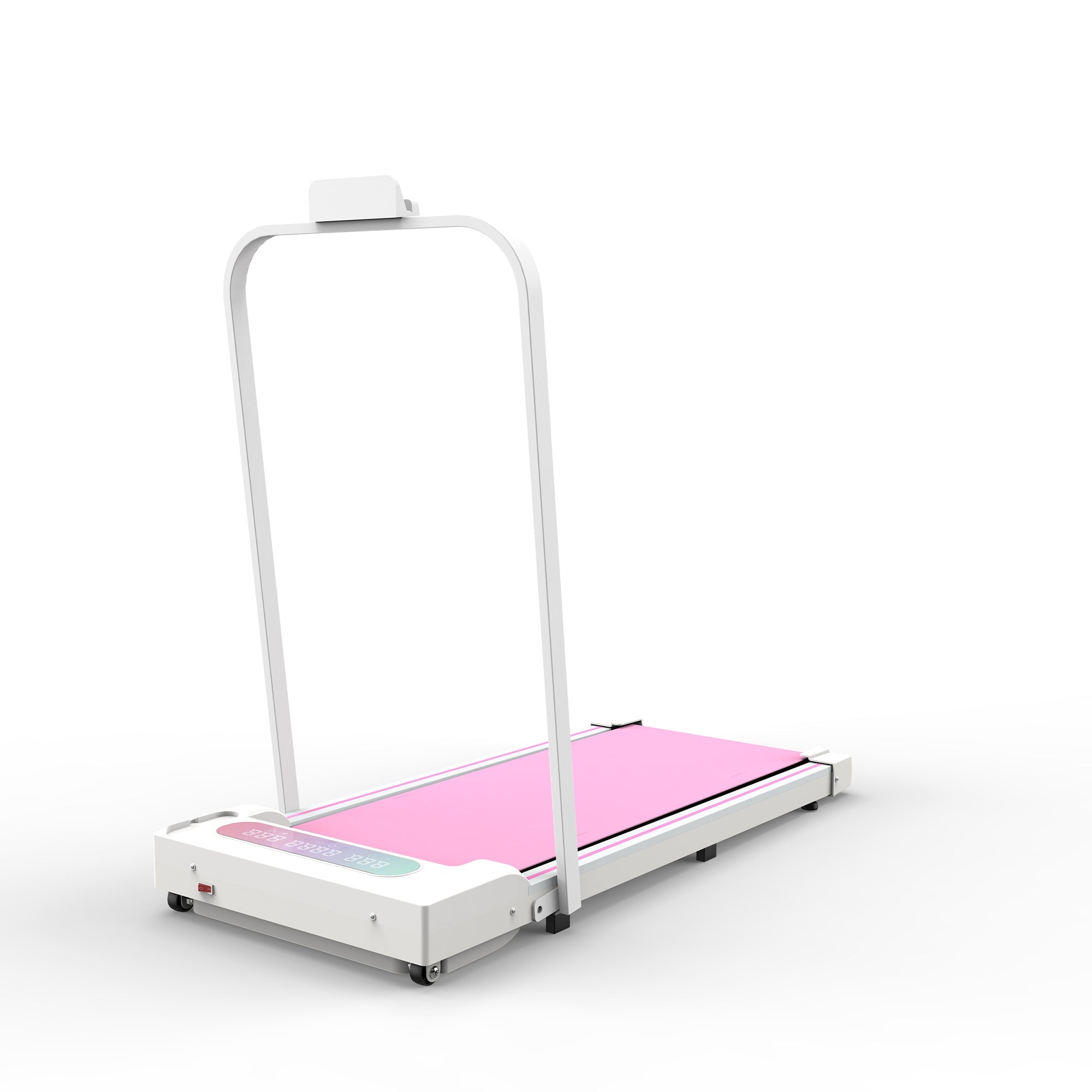 Under Desk Treadmill, Walking Pad, 2 in 1 Portable Treadmill with Handle Remote Control LED Display, Walking Jogging Machine for Home Office Use Pink