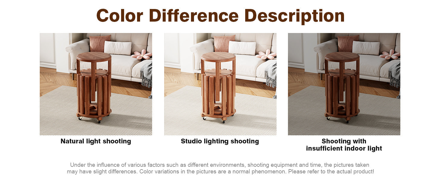 100% solid wood stackable stools set of 4, wooden stools, 18-inch stools, stacking stools, nesting tables, sturdy and durable, no installation required, top stackable round side table